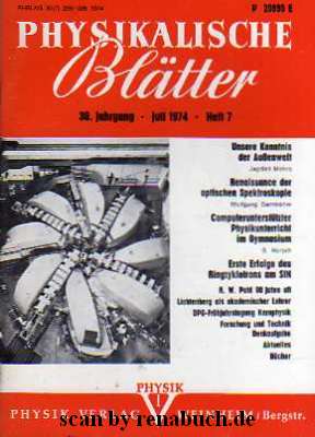 Physikalische Blätter, Heft 7 - 1974