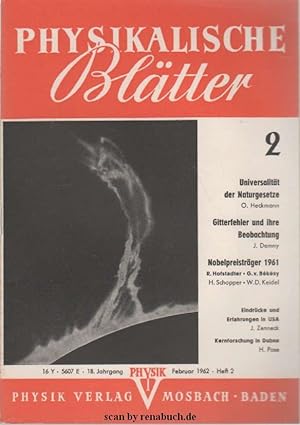 Physikalische Blätter, Ausgabe 2/1962