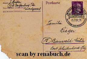 Postkarte 1944