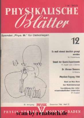 Physikalische Blätter, Ausgabe 12/1966
