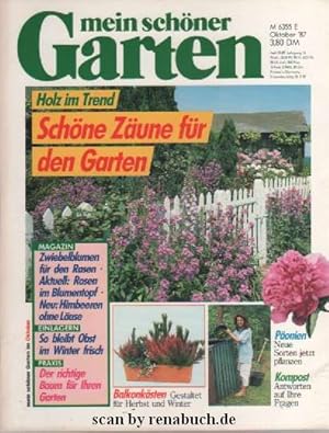 Mein schöner Garten, Oktober 1987: Zäune, Holz, Balkonkästen, Päonien, Kompost, Zwiebelblumen, Ra...