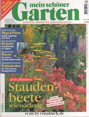 Mein schöner Garten, März 1996: Wege, Plätze, Kräuter und Gemüse in Töpfen, Rasen, Staudenbeete