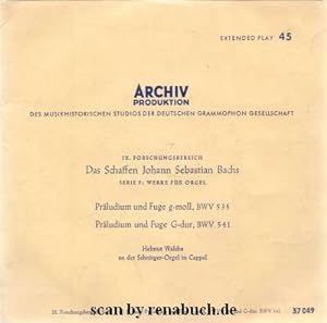Präludium und Fuge g-moll, BWV 535 / Präludium und Fuge G-dur, BWV 541 Helmut Walcha an der Schni...