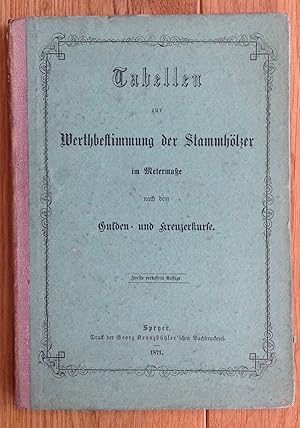 Tabellen zur Werthbestimmung der Stammhölzer im Metermaße nach dem Gulden- und Kreuzerkurse.