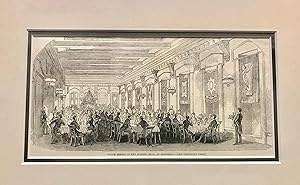 1860s Engraving, London Illustrated News, Dinner at the Masonic Temple, Montreal