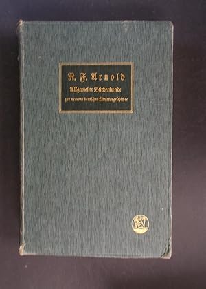 Bild des Verkufers fr Allgemeine Bcherkunde zur neueren deutschen Literaturgeschichte zum Verkauf von Antiquariat Strter