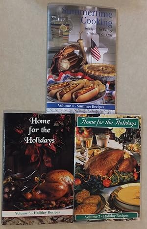 3 VFW PB COOKBOOKS: HOME FOR THE HOLIDAYS VOL 5 & 7 SUMMERTIME COOKING VOL 4