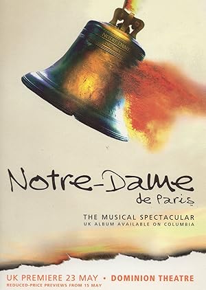 Notre Dame De Paris London French Musical Premiere Advertising Postcard