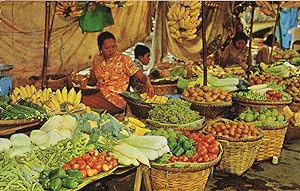 Bankok Boat Women Vendors Of Fruits In The Klong Thailand Postcard