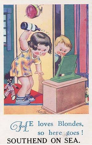 Southend On Sea Essex Golly Toy Doll Old Comic Postcard