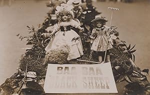 Baa Baa Antique Farmer Farming Toy Dolls on Compost Heap Postcard