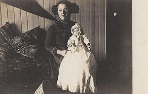 Posh Edwardian Lady With Big Toy Doll Antique Postcard