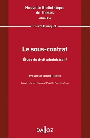 le sous-contrat : étude de droit administratif