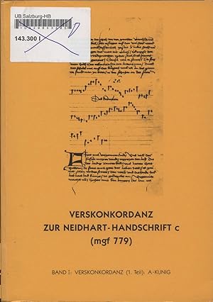 Immagine del venditore per Verskonkordanz zur Neidhart-Handschrift c (mgf 779) venduto da avelibro OHG