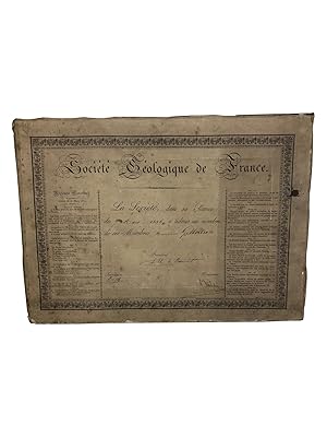 Societe Geologique de France - Membership Certificate