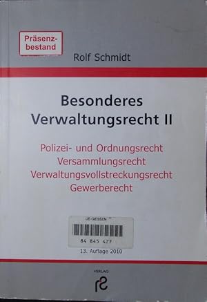 Bild des Verkufers fr Polizei- und Ordnungsrecht, Verwaltungsvollstreckungsrecht, Versammlungsrecht, Gewerberecht einschlielich Gaststttenrecht. zum Verkauf von Antiquariat Bookfarm