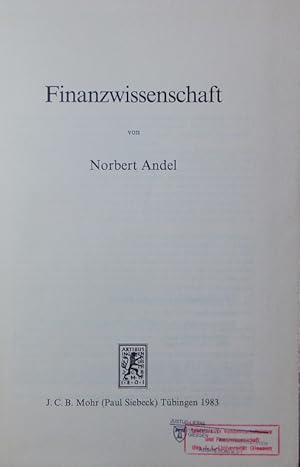 Immagine del venditore per Finanzwirtschaft. venduto da Antiquariat Bookfarm