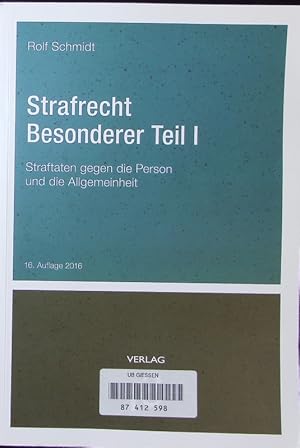 Seller image for Straftaten gegen die Person und die Allgemeinheit. for sale by Antiquariat Bookfarm
