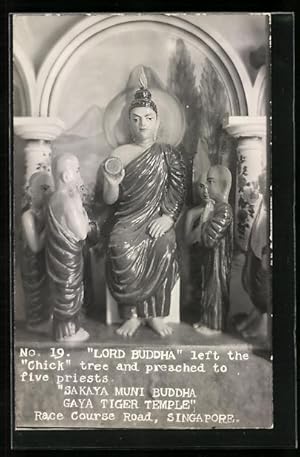 Seller image for Ansichtskarte Singapore, Race Course Road, Gaya Tiger Temple, No. 19, Lord Buddha leaving the Chick tree for sale by Bartko-Reher