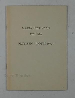 Immagine del venditore per Poiema. Notizen / Notes 1970 - venduto da Daniel Thierstein