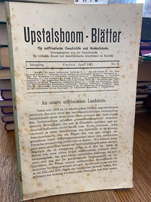 Bild des Verkufers fr Upstalsboom-Bltter fr ostfriesische Geschichte und Heimatkunde I. Jahrgang Nr. 1. zum Verkauf von Altstadt-Antiquariat Nowicki-Hecht UG