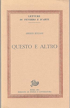 Seller image for Questo e altro for sale by Gilibert Libreria Antiquaria (ILAB)