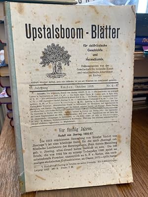 Bild des Verkufers fr Upstalsboom-Bltter fr ostfriesische Geschichte und Heimatkunde VI. Jahrgang Nr. 4-6. zum Verkauf von Altstadt-Antiquariat Nowicki-Hecht UG