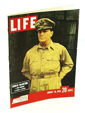 Bild des Verkufers fr Life Magazine, August [Aug.] 28, 1950 - General Douglas MacArthur Color Cover Portrait zum Verkauf von RareNonFiction, IOBA