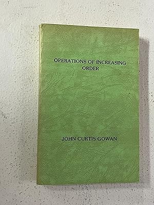 Seller image for Operations of Increasing Order for sale by Aeon Bookstore