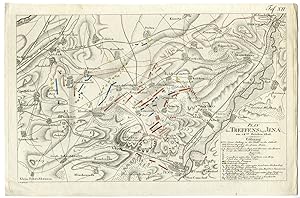 Rare-Antique Map-BATTLE OF JENA-GERMANY-Muller-Gross-1808