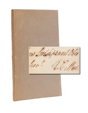 A Letter Humbly Address'd to the Right Honourable the Earl of Chesterfield (Signed First Edition)