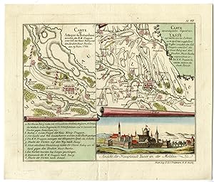 Rare-Antique Map-BATTLE OF BOTOSANI-ROMANIA-IASI-JASSY-Trattnern-1788