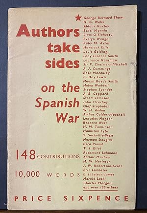 Seller image for AUTHORS TAKE SIDES ON THE SPANISH WAR - Rare Pamphlet for sale by TBCL The Book Collector's Library