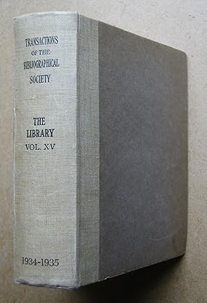 Seller image for The Library: A Quarterly Review of Bibliography. Fourth Series. Volume XV. for sale by N. G. Lawrie Books