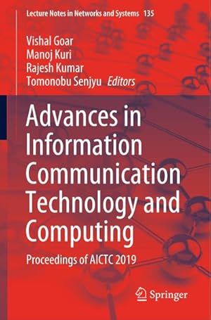 Bild des Verkufers fr Advances in Information Communication Technology and Computing : Proceedings of AICTC 2019 zum Verkauf von AHA-BUCH GmbH