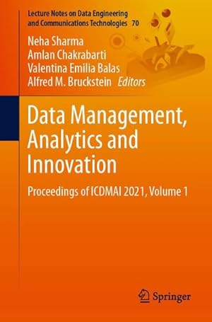 Seller image for Data Management, Analytics and Innovation : Proceedings of ICDMAI 2021, Volume 1 for sale by AHA-BUCH GmbH