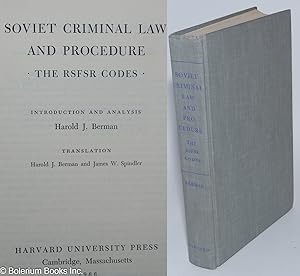 Bild des Verkufers fr Soviet Criminal Law and Procedure; the RSFSR Codes zum Verkauf von Bolerium Books Inc.