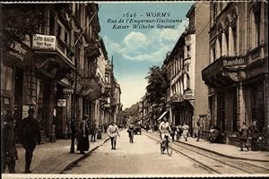 Bild des Verkufers fr Ansichtskarte / Postkarte Worms am Rhein, Kaiser Wilhelm Strae, Zahnatelier, Huthandlung - Inh. Robert Wagner zum Verkauf von akpool GmbH