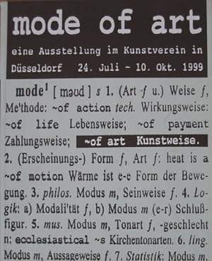 Seller image for Mode of Art. for sale by Antiquariat Bernd Preler