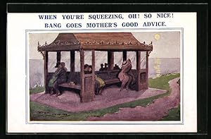 Bild des Verkufers fr Knstler-Ansichtskarte Maurice: When You`re Squeezing, Oh! So Nice! Bang Goes Mother`s Good Advice zum Verkauf von Bartko-Reher