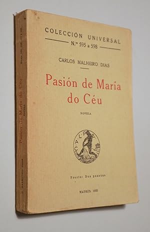 Imagen del vendedor de PASIN DE MARA DO CU. Novela - Madrid 1922 a la venta por Llibres del Mirall