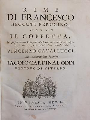 Rime di Francesco Beccuti Perugino, detto il Coppetta.