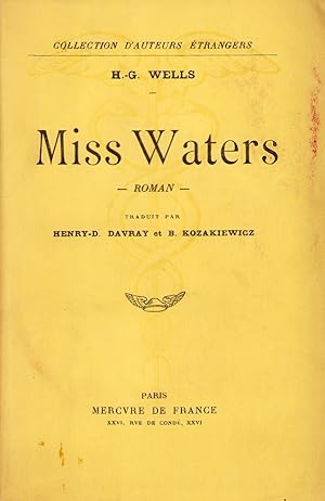 Image du vendeur pour Miss Waters. Traduit par Henry-D. Davray et B. Kozakiewicz. mis en vente par Librairie de l'Amateur