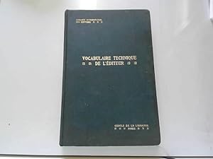 Seller image for Vocabulaire : Technique de l'diteur, Cercle de la librairie de Paris for sale by JLG_livres anciens et modernes