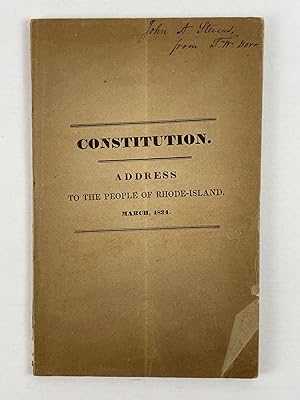 An Address to the People of Rhode-Island, from the Convention Assembled at Providence [Presentati...