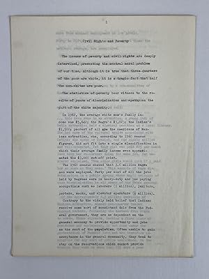 HUBERT HUMPHREY: TYPED CIVIL RIGHTS SPEECH [SIGNED]