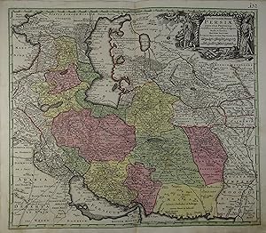 Opulentissimi Regni Persiae juxta suas Provincias. Altkolorierte Kupferstich-Karte. Augsburg, Mat...