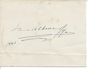 Image du vendeur pour [Madame Albani [Dame Emma Albani Gye], celebrated Canadian operatic soprano.] Autograph Signature ( Emma Albani Gye | 1883. ), written for display on front of envelope. mis en vente par Richard M. Ford Ltd