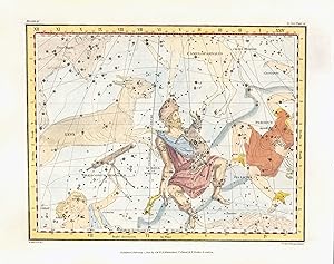 Seller image for 1822 Antique Engraving CELESTIAL CONSTELLATION AQUILA ANTINOUS SAGITTA (CA-20) for sale by Antique Paper Company