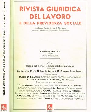 Seller image for Rivista giuridica del lavoro e della previdenza sociale. Anno LIX-2008, n. 4 for sale by Biblioteca di Babele